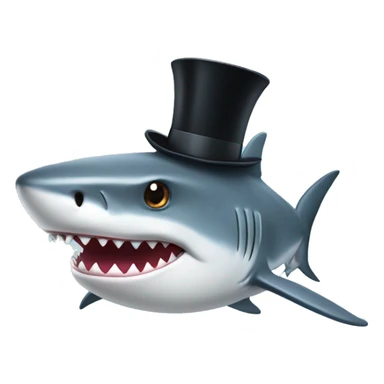 Shark with a top hat sticker