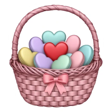 Romantic aesthetic pastel Valentine’s basket sticker