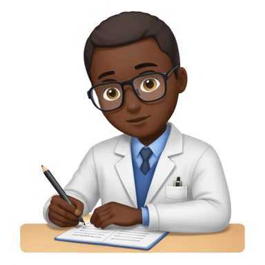 black man taking an exam sticker