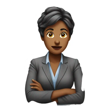 lady in the office desk confused sticker