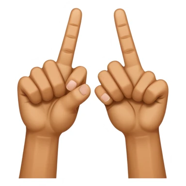 two hands each holding up pointers and thumbs facing each other to make a letter w sticker