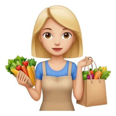 Niña con bolsas de compra  sticker