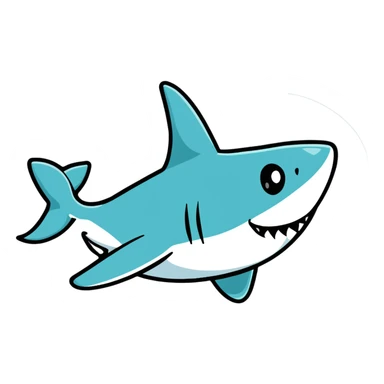 shark fin poking out above water sticker