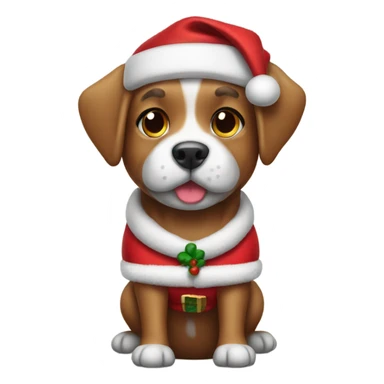 Dog wearing Santa’s clothes sticker