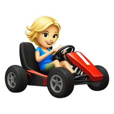Blonde girl in gokart sticker