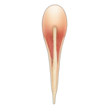 schematic illustration of a single hair follicle, anatomic illustration sticker