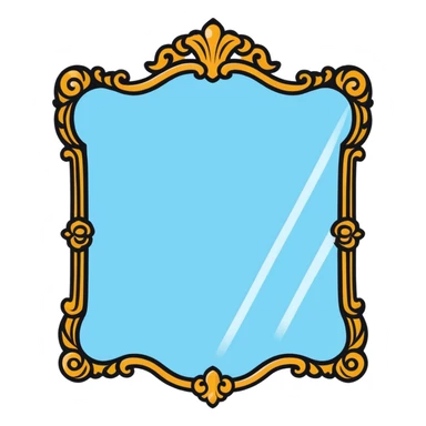 big mirror with ornate frame sticker