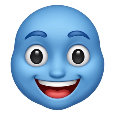 A silly emoji with blue skin  sticker