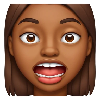 bitting you lip face  sticker