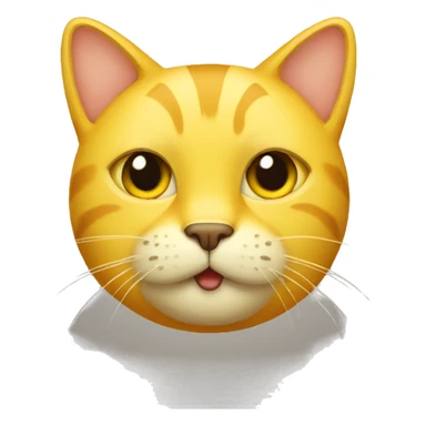 A yellow cat with a beard sticker