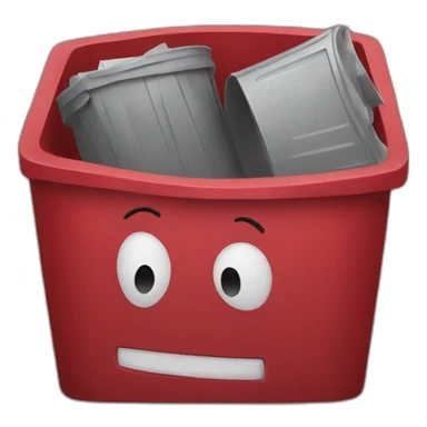 red trash bin sticker