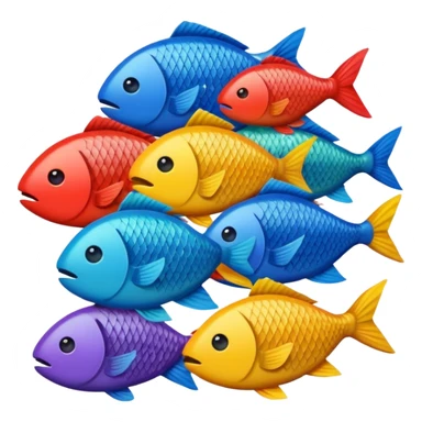 pile of fish inspired by reference image, emoji style, variation 1 sticker