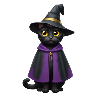 Black cat wizard sticker