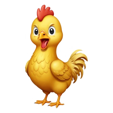 long neck yellow chicken shouting funny expression sticker