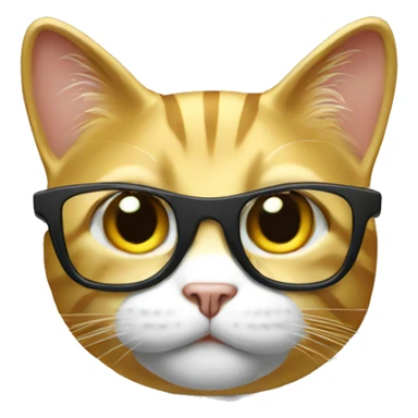 Gold Business cat with smart glasses sticker