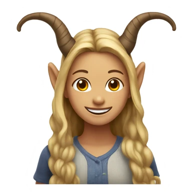 smiling girl with horns indoors sticker
