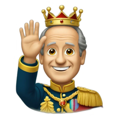 king Juan Carlos I smiling and waving sticker