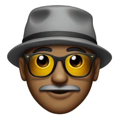 cool guy with shades and hat and a tattoo sticker