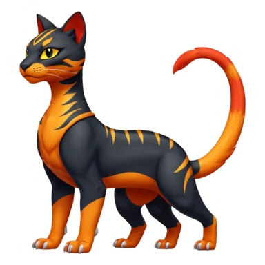 Salandit-Litten-Bastet-Fakémon-hybrid-creature (full body)  sticker