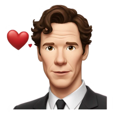 benedict cumberbatch in love with heart sticker