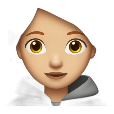 girl with ginger hair, grey eyes and curtain bangs sticker