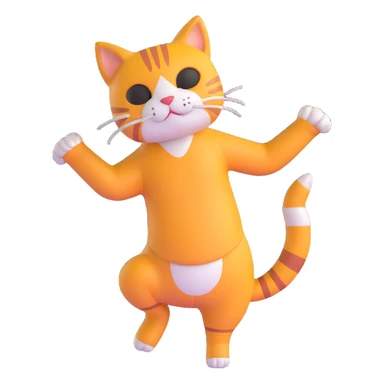 cat performing capoeira move sticker