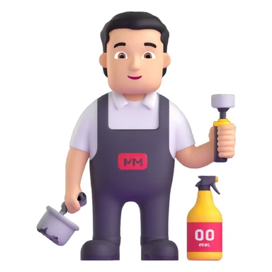 mechanic with grease stains sticker