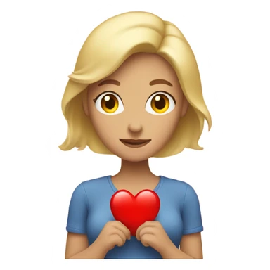 Blonde Mother holds her  big heart in her arm sticker