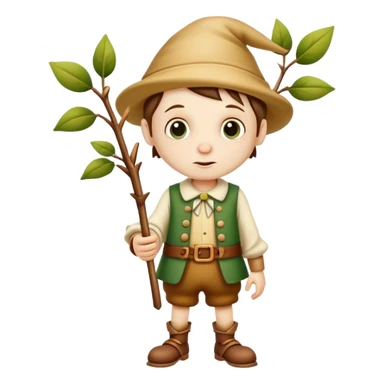 Pinnochio with a branch nose  sticker