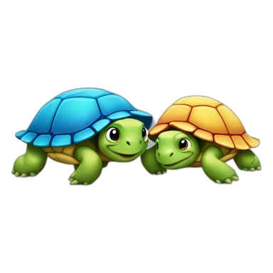 Deux tortues qui s'embrassent sticker