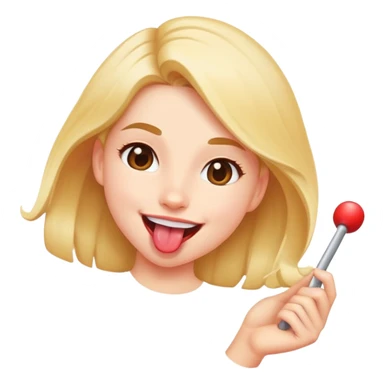 Girl with tongue out swinging back-and-forth sticker