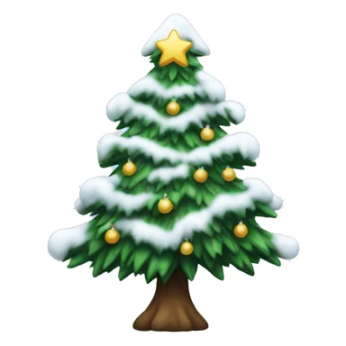 christmas tree with snow on it sticker