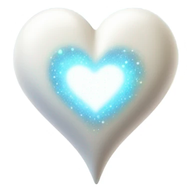Shiny white cosmic heart sticker