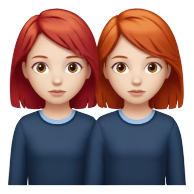 Red hair girl twins sticker