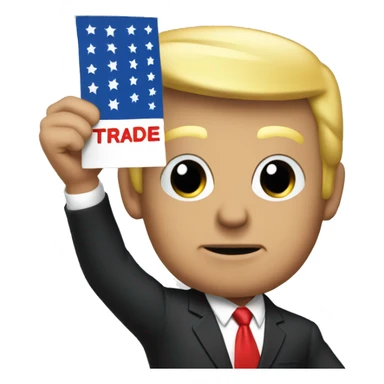 Trump holding a sign saying, Trade with me sticker