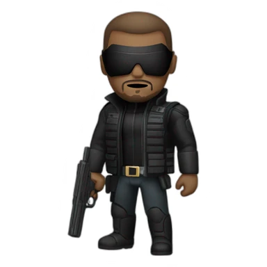 Nick Fury with a gun sticker