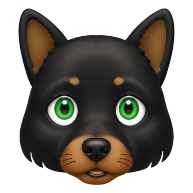  black dog green eye sticker