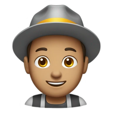 McDonald’s employee with grey hat and apron sticker