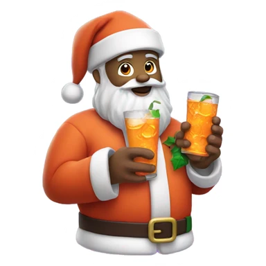 Santa holding a Fanta sticker