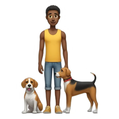 big skinny man with a dog sticker