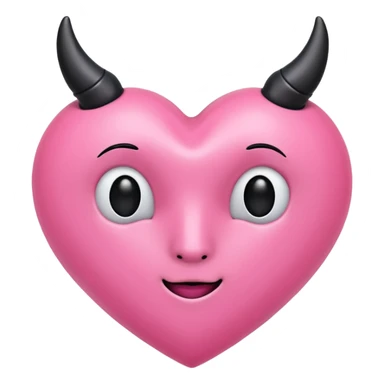 a plain pink heart with horns on it, no face sticker