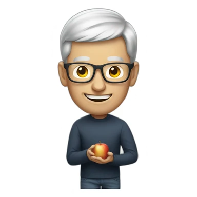 tim cook eat an apple sticker