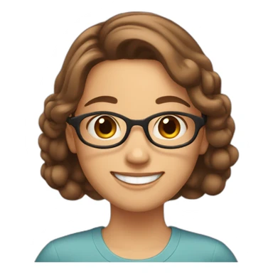 Brown Shoulderlength hair-gril-Dress for school-Show your teeth when you smile - Oval face sticker