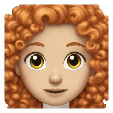 Curly long red hair white girl green eyes sticker