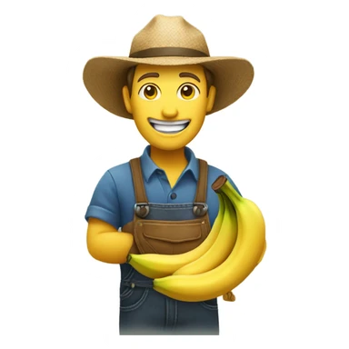 happy farmer with banana sticker