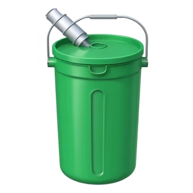 bleach container, green sticker