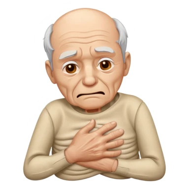 OLD MAN HOLDING HIS RIB IN PAIN sticker