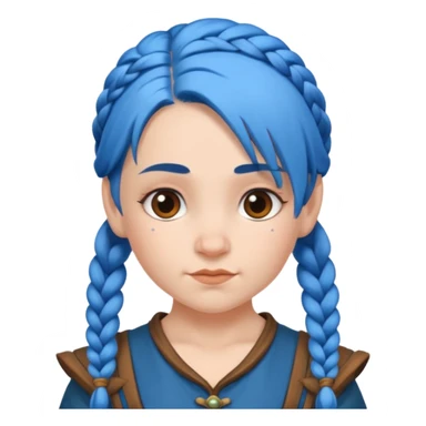 dwarf woman with blue hair sticker