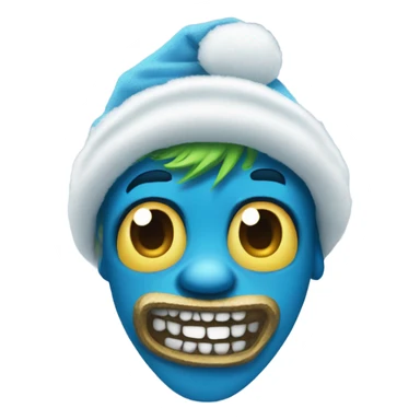 Make a blue grinch with big gangster chains on and a ski mask ready for knee surgery sticker