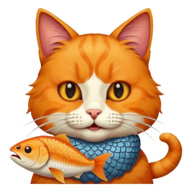 Cat eating fish sticker